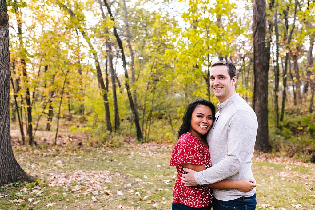 couple in Antioch Park with their Kansas City Photographer