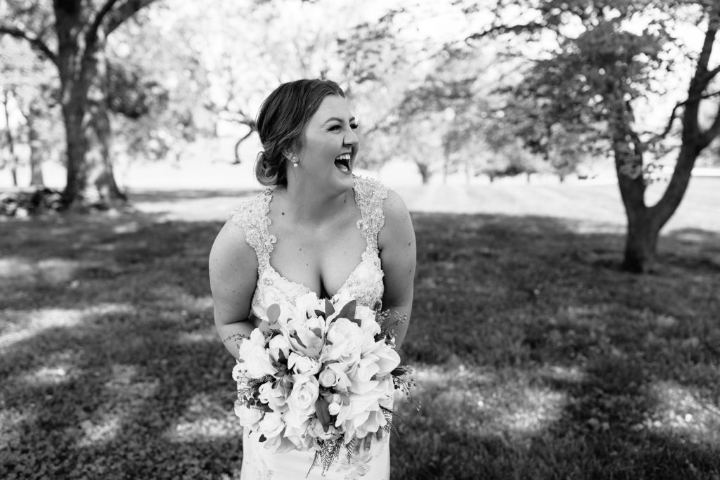 bridal portrait - bride laughing