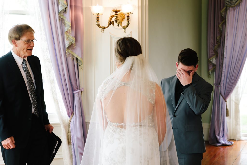 groom cries when he sees bride for the first time