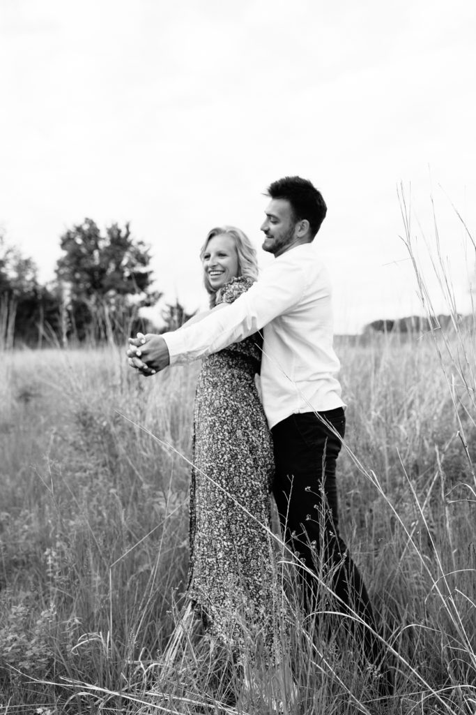 timeless engagement photos in black and white for the boho couple
