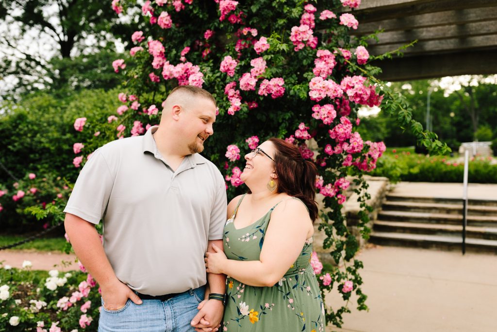 Romantic Summer Engagement Session at Loose Park in Kansas City