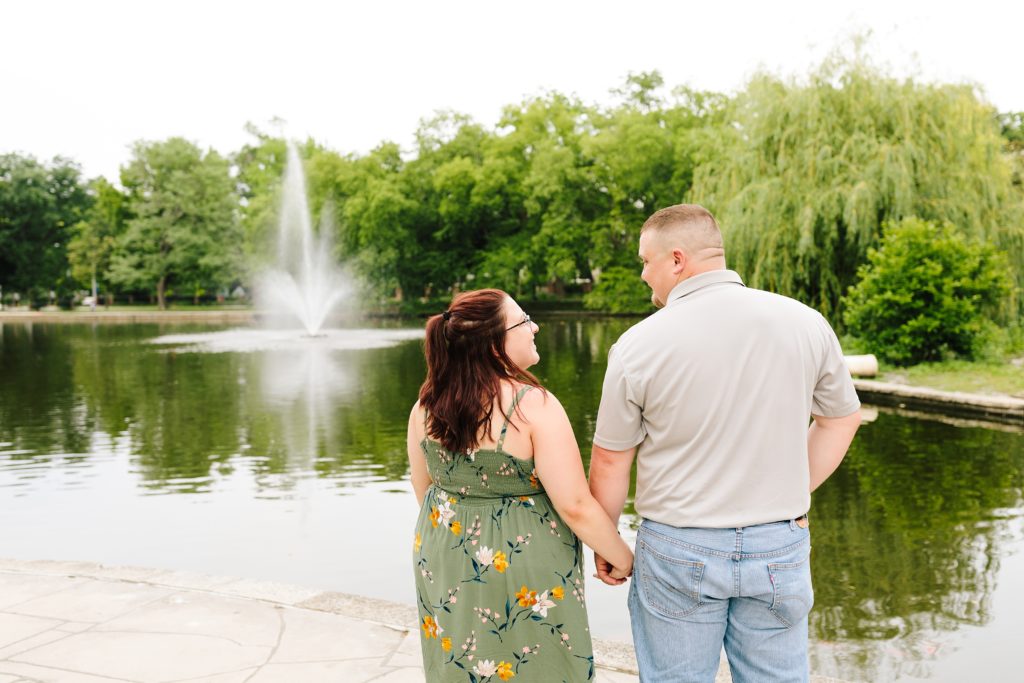 Laid Back Summer Engagement Session at Loose Park in Kansas City