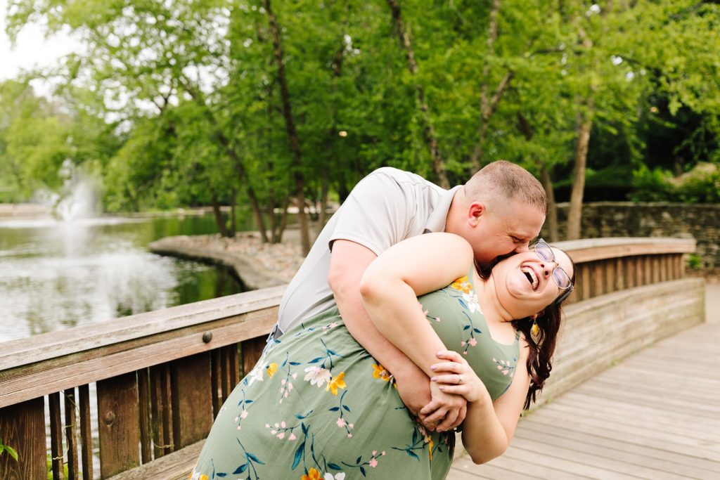 Laid Back Summer Engagement Session at Loose Park in Kansas City
