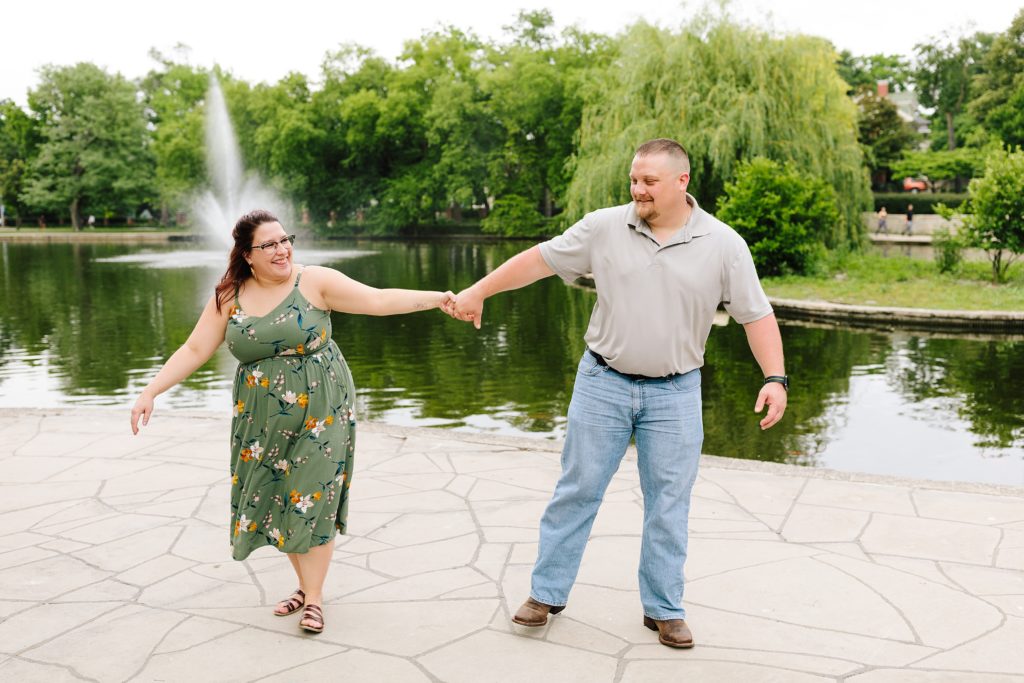 Casual Summer Engagement Session at Loose Park in Kansas City
