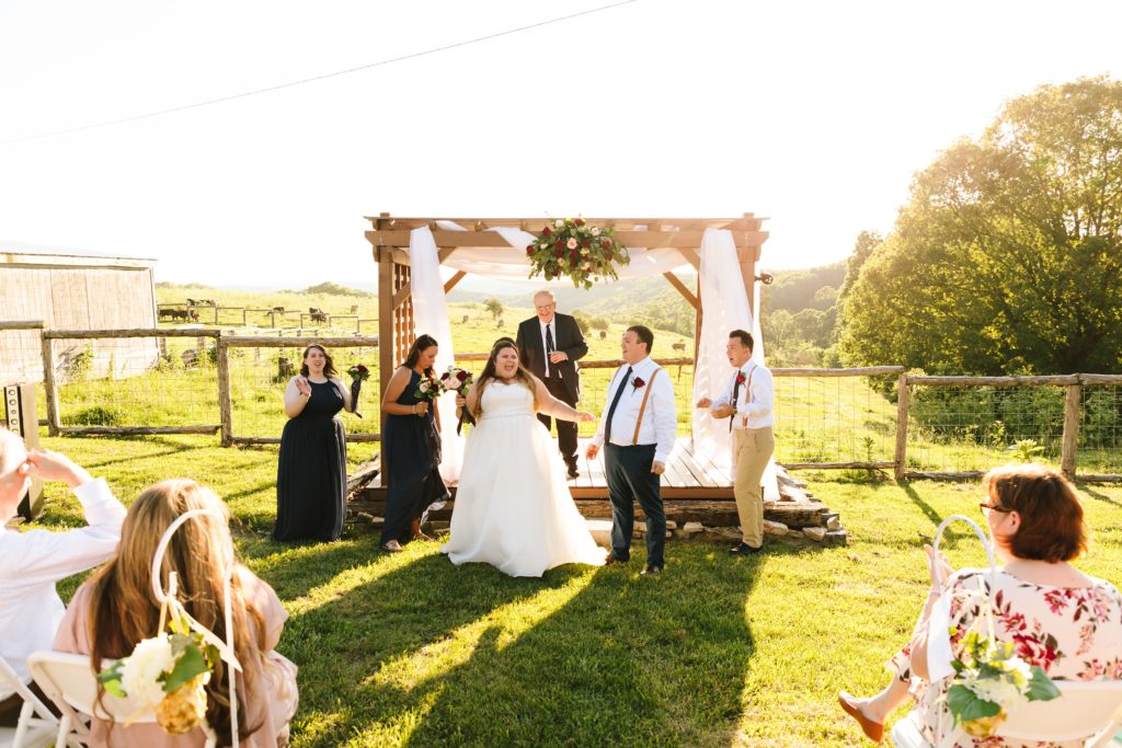 summer wedding at The Barn at Cricket Creek, Kansas City wedding photographer, grand exit
