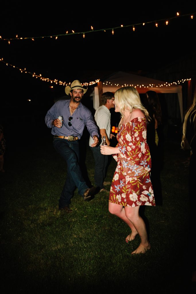 summer wedding at The Barn at Cricket Creek, Kansas City wedding photographer, guests on the dance floor,