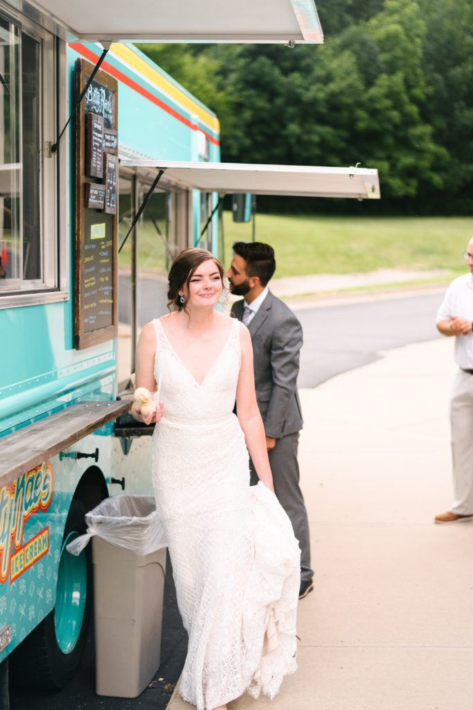 Wedding at Gashland Evangelical Presbyterian Church in Kansas City, Kansas City wedding photographer, betty raes ice cream, kansas city, ice cream truck, what to serve at your wedding besides cake, unique wedding desserts, wedding reception ideas, wedding reception inspo, unique wedding ideas, surprise your guests, what guests really love about weddings, what guests want at wedding, ice cream, stephanie's bridal, natural light wedding photographer