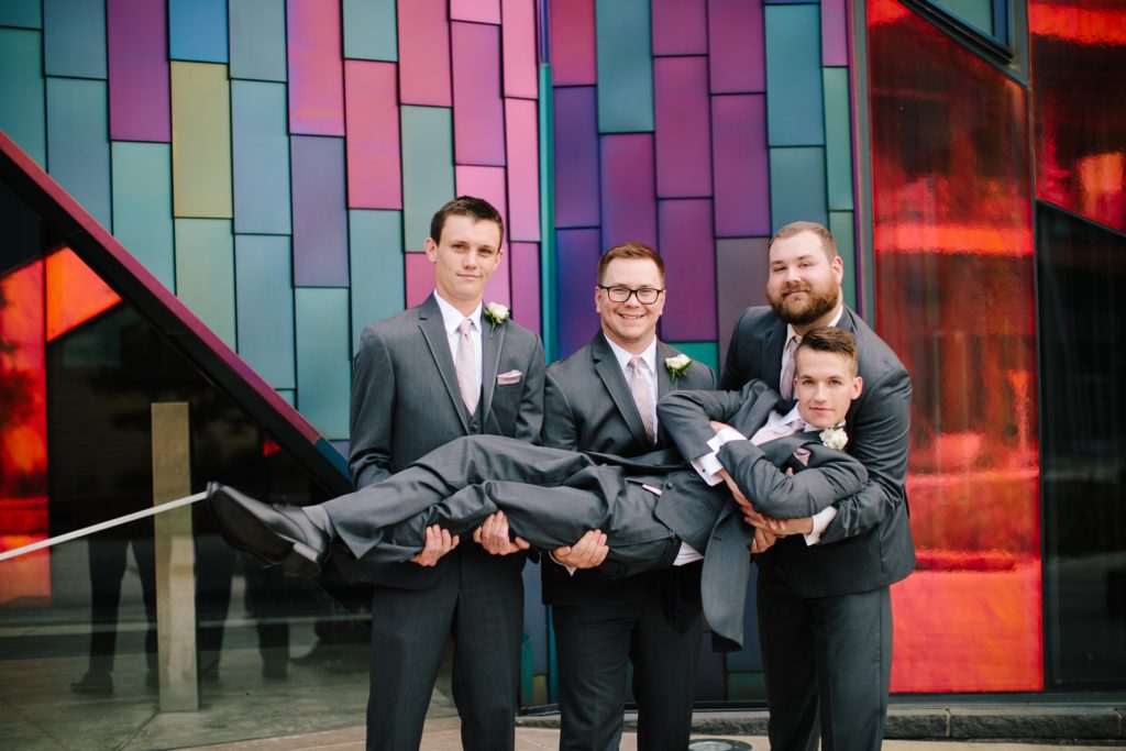 Wedding Photos at the Museum at Prairie Fire, Kansas City wedding photographer, overland park wedding photographer, kansas city photographer, groomsmen photo ideas, pictures with groomsmen, groom with groomsmen