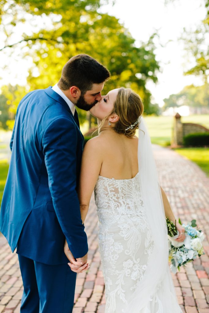 Summer Wedding at Mildale Farm, Natalie Nichole Photography, Kansas City Wedding Photographer, summer wedding color palette, strapless wedding dress, blue suit