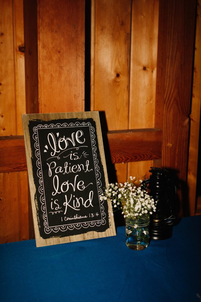 Summer Wedding at Mildale Farm, Natalie Nichole Photography, Kansas City Wedding Photographer, love is patient love is kind, sign, wedding sign, diy wedding sign, rustic wedding sign