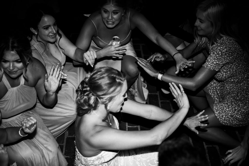 Summer Wedding at Mildale Farm, Natalie Nichole Photography, Kansas City Wedding Photographer, dance floor, bride and bridesmaids