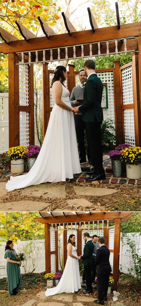 wedding ceremony at the vintage house in overland park kansas photographed by a kansas city photographer