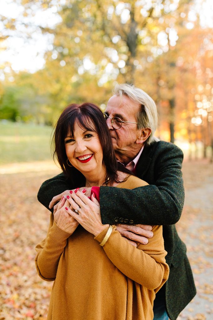 mature couple during a fall golden hour