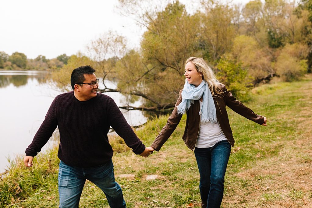 where to take your engagement pictures in Kansas City, James A reed Memorial Wildlife Area