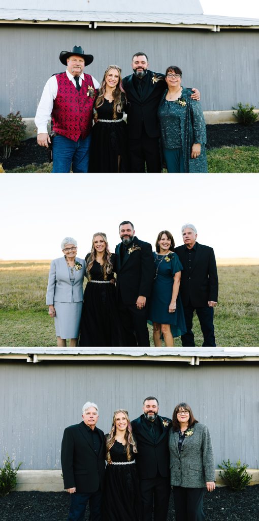 family photos at halloween wedding