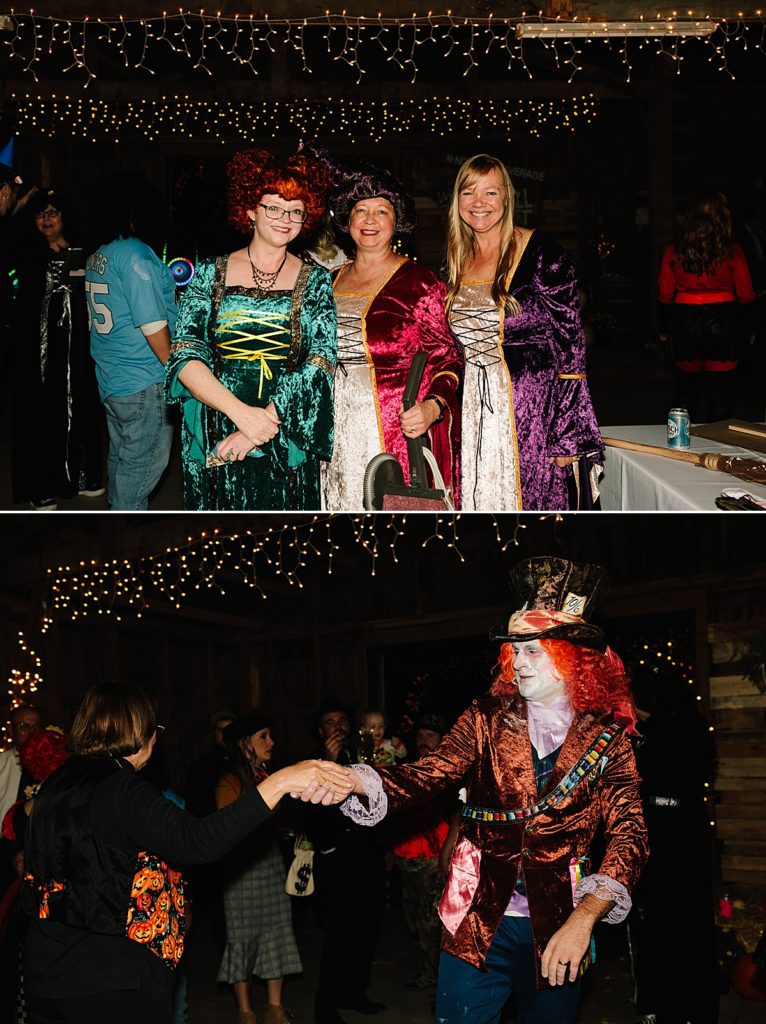 halloween wedding with costume contest at reception, halloween wedding inspiration, halloween wedding ideas, hocus pocus costume, the mad hatter costume,