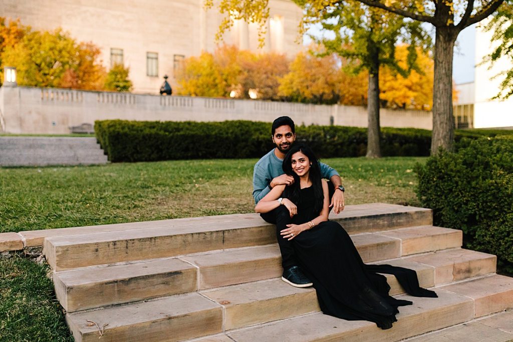 Romantic Engagement Session at the Nelson Atkins Museum of Art, Kansas City Photographer, pre wedding photos,