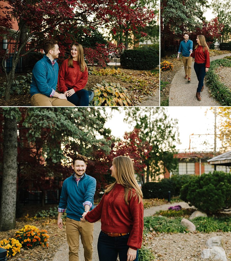 fall date ideas, pizza in the park, pizza picnic, pizza photoshoot, engagement session ideas, what to do at your engagement photos, chill couple, unique couple, adventurous couple, laid back couples photos, lawrence kansas, rock chalk, mass street, lawrence date ideas, fun couples photos, covid date ideas, socially distanced date ideas,