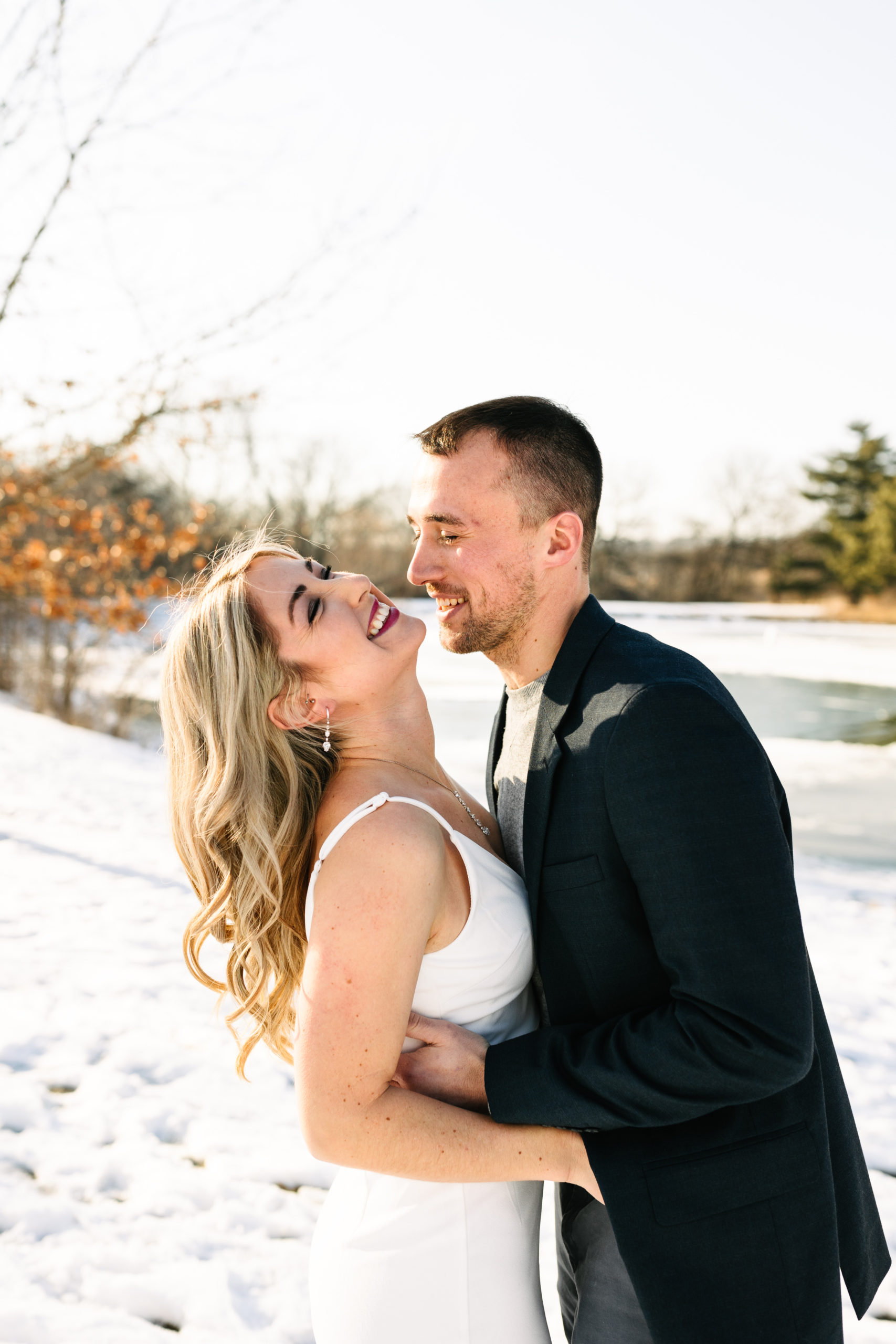 Snowy Wedding Photos, Shawnee Mission Park, Kansas City Photographer, Natalie Nichole Photos, chic elopement, wedding photos, snow day, winter wedding