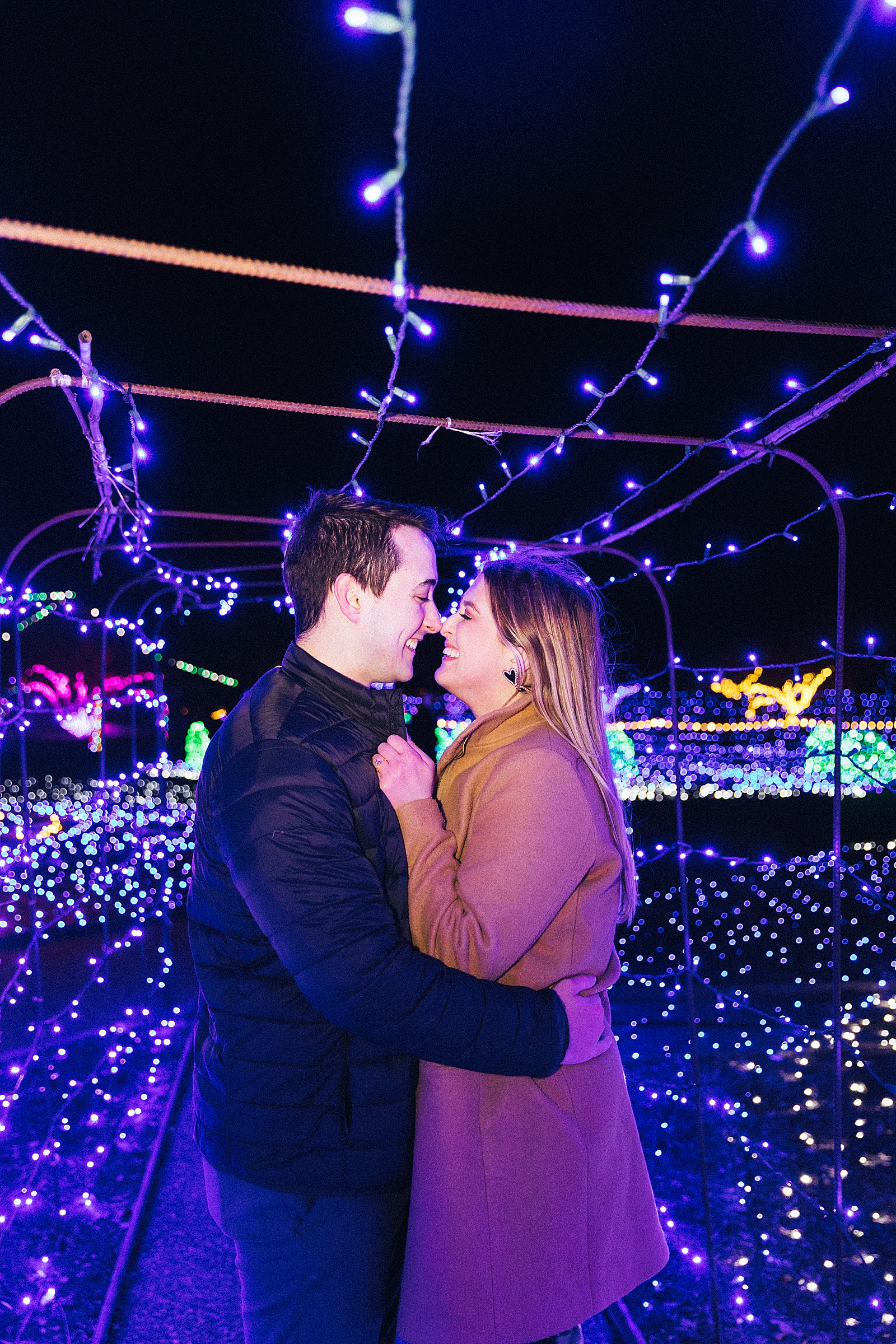 Kansas City Christmas Lights Proposal Natalie Nichole Photography