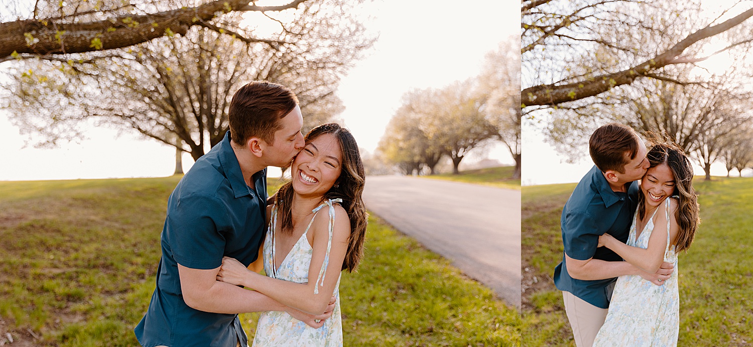 playful couples session during spring minis with Kansas City photographer 