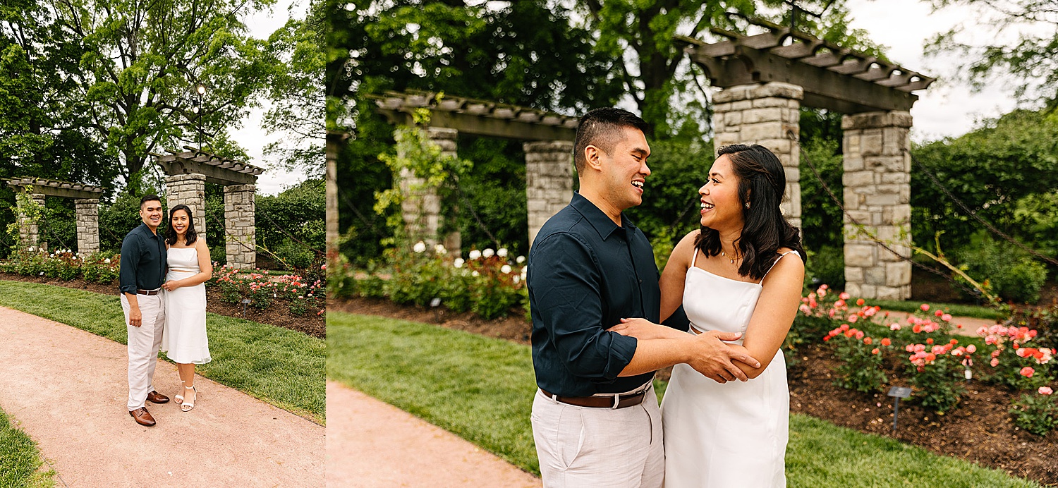 spring wedding portraits with Kansas City wedding photographer in the gardens 