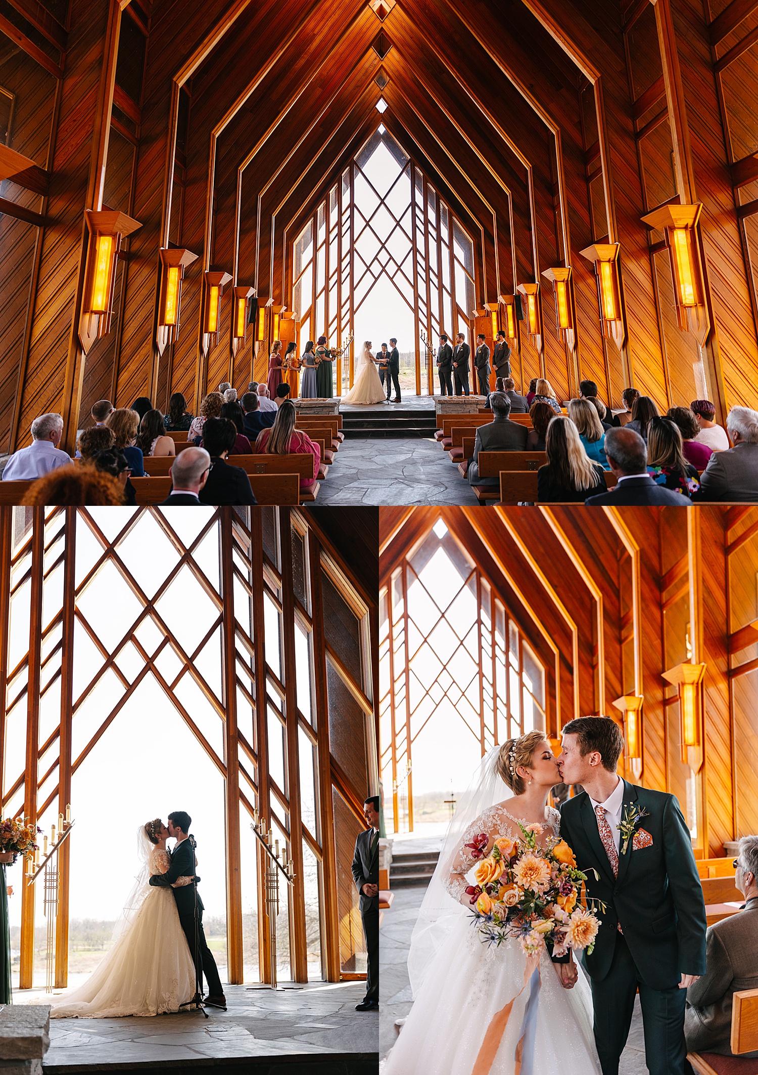 first kiss during ceremony with Kansas City wedding photographer 