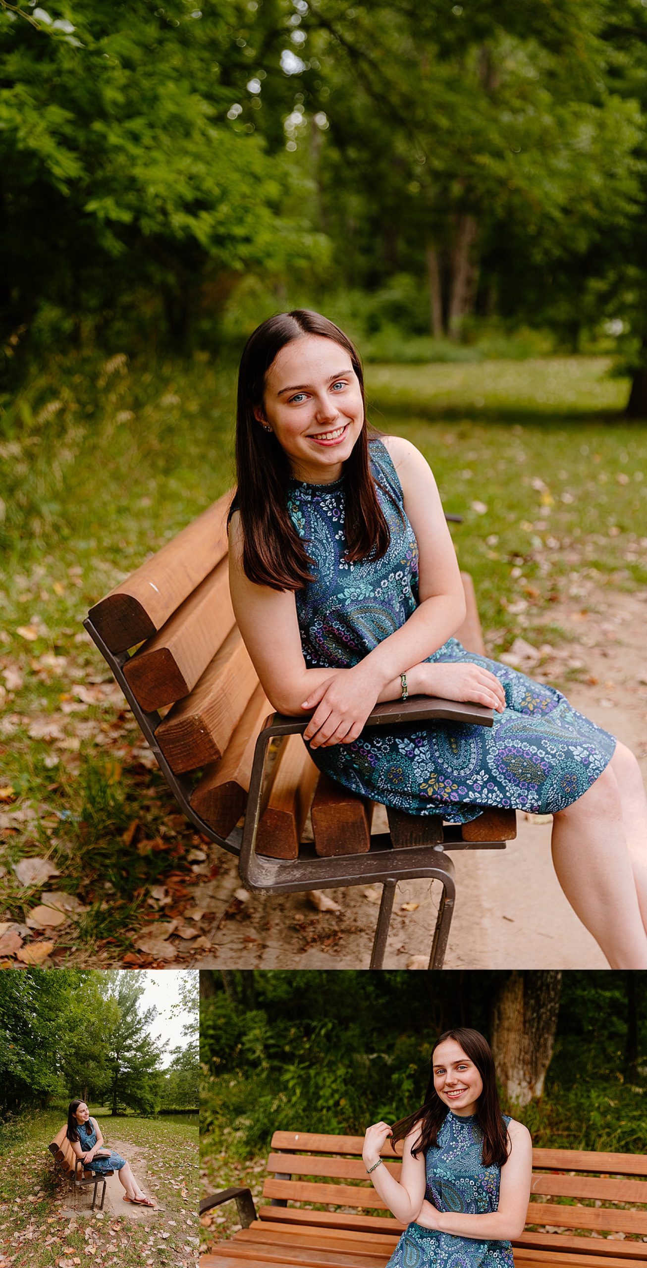 senior session with local girl sitting on the bench by Natalie Nichole Photos 