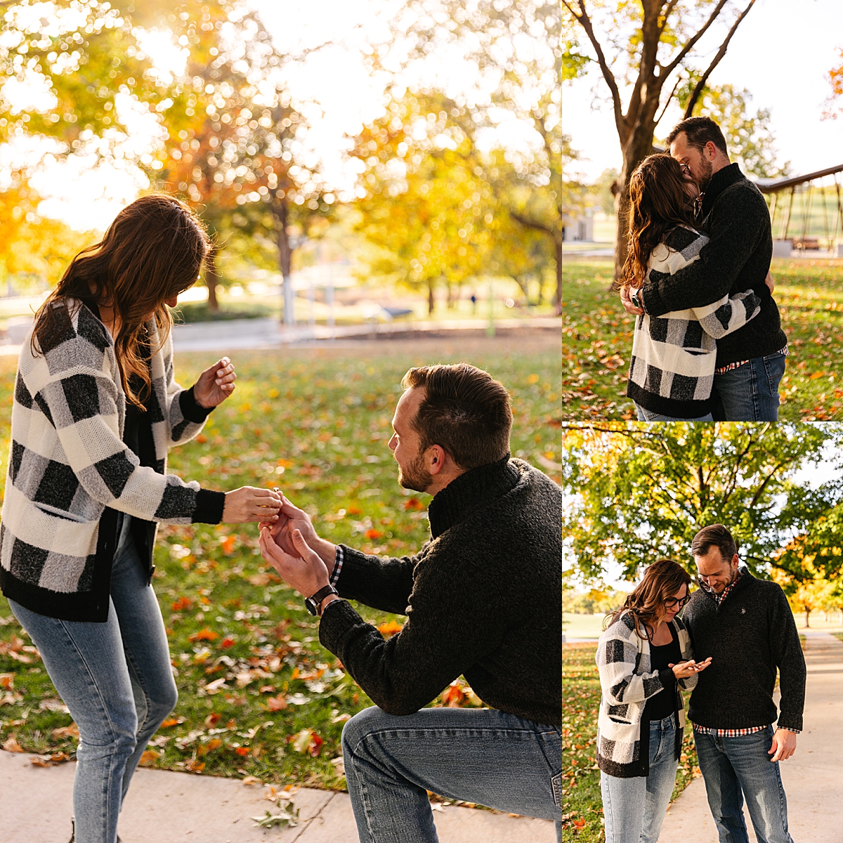 woman puts on engagement ring after proposal by Natalie Nichole photos